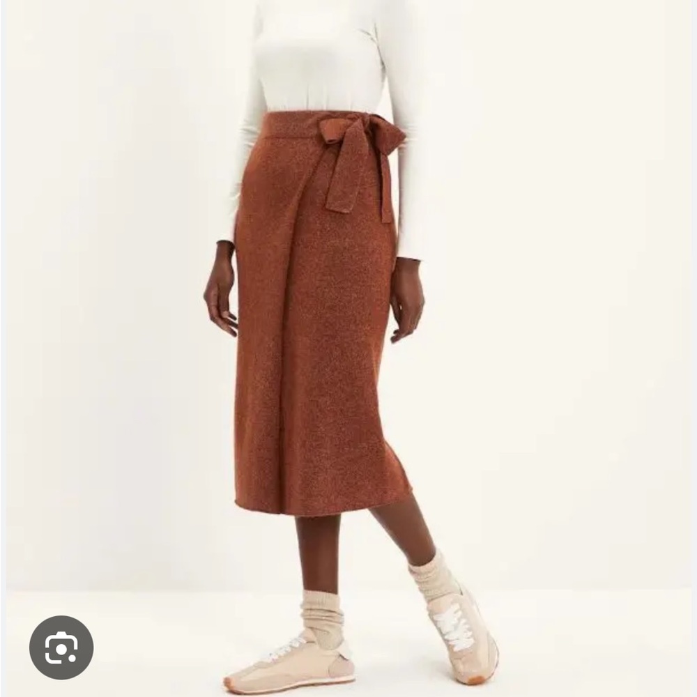 Frank And Oak The Midi Sweater Wrap Skirt in Tortoise Brown